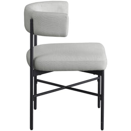 Meridian Rivage Light Grey Durable Linen Textured Fabric Dining Chair