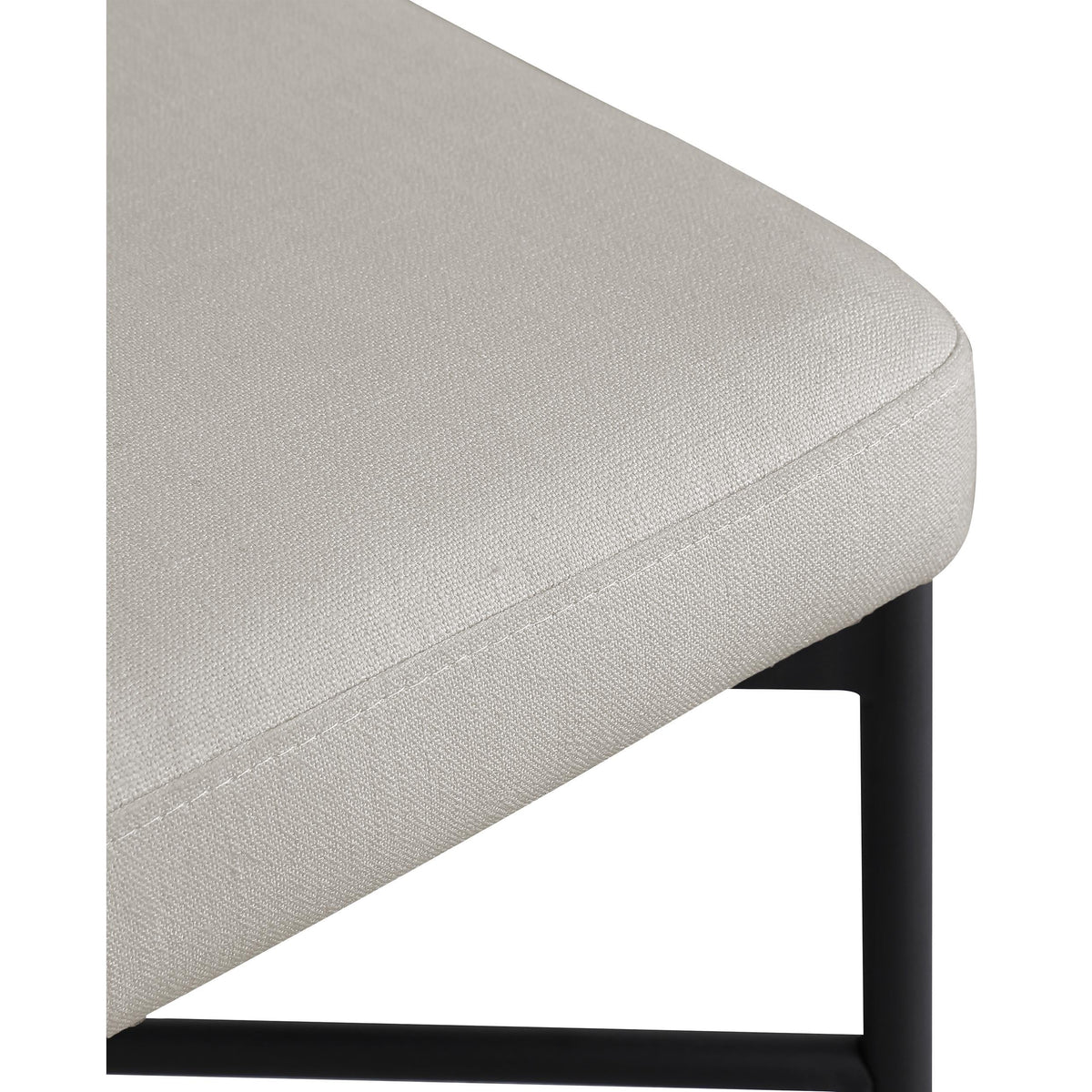 Meridian Rivage Beige Durable Linen Textured Fabric Stool