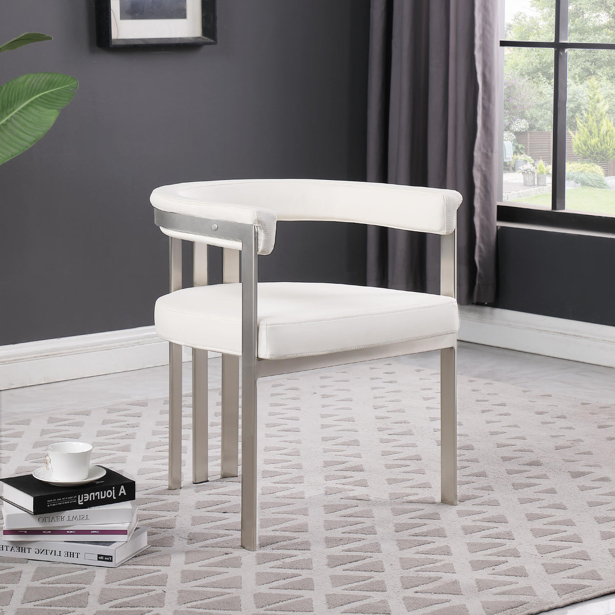 Meridian Marcello Cream Vegan Leather Dining Chair