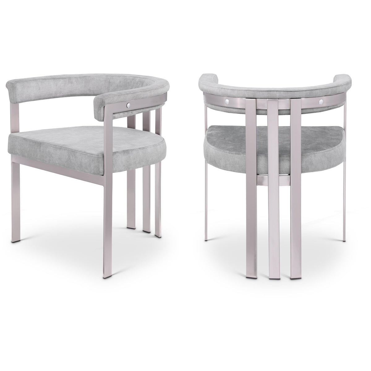 Meridian Marcello Grey Velvet Dining Chair