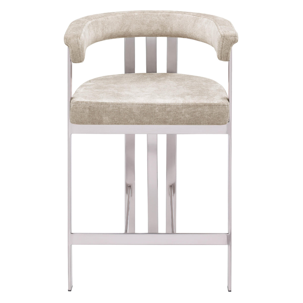 Meridian Marcello Beige Velvet Counter Stool