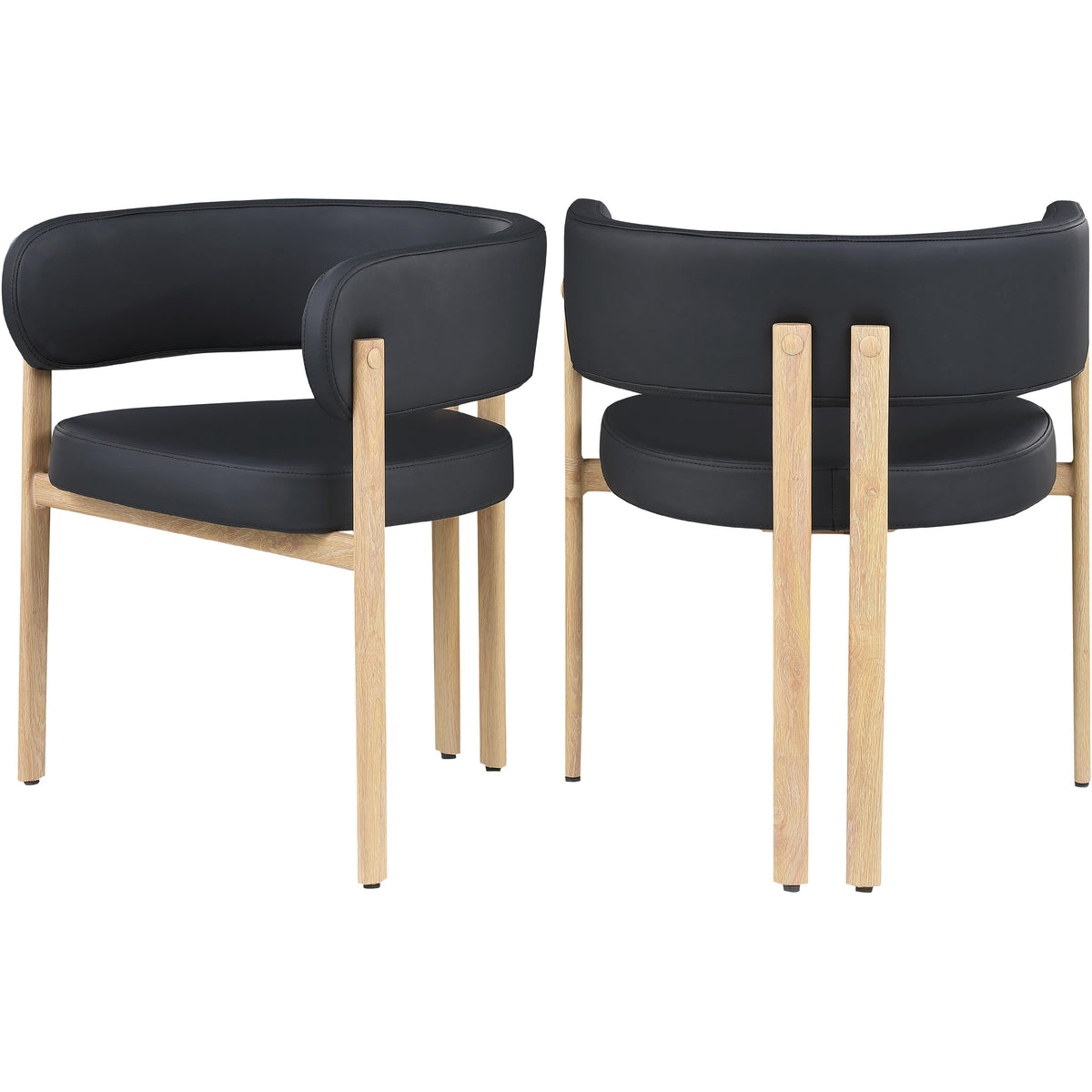 Meridian Gideon Black Vegan Leather Dining Chair