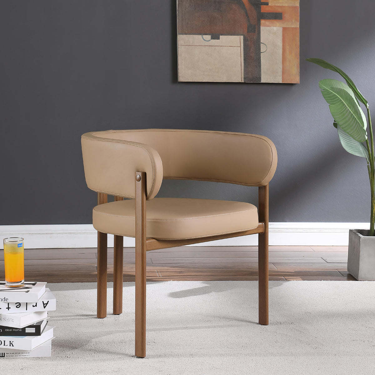 Meridian Gideon Tan Vegan Leather Dining Chair
