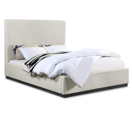 Meridian Alfie Beige Linen Textured Fabric Full Bed