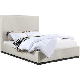 Meridian Alfie Beige Linen Textured Fabric Full Bed