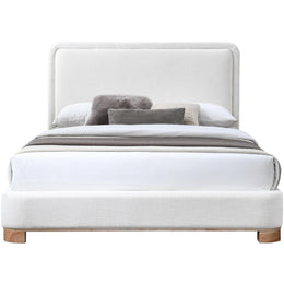 Meridian Nolita Cream Linen Textured Fabric King Bed