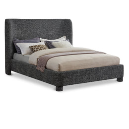 Meridian Penny Black Polyester Fabric King Bed