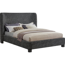 Meridian Penny Black Polyester Fabric King Bed
