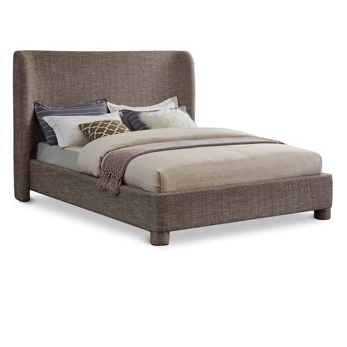 Meridian Penny Brown Polyester Fabric Full Bed