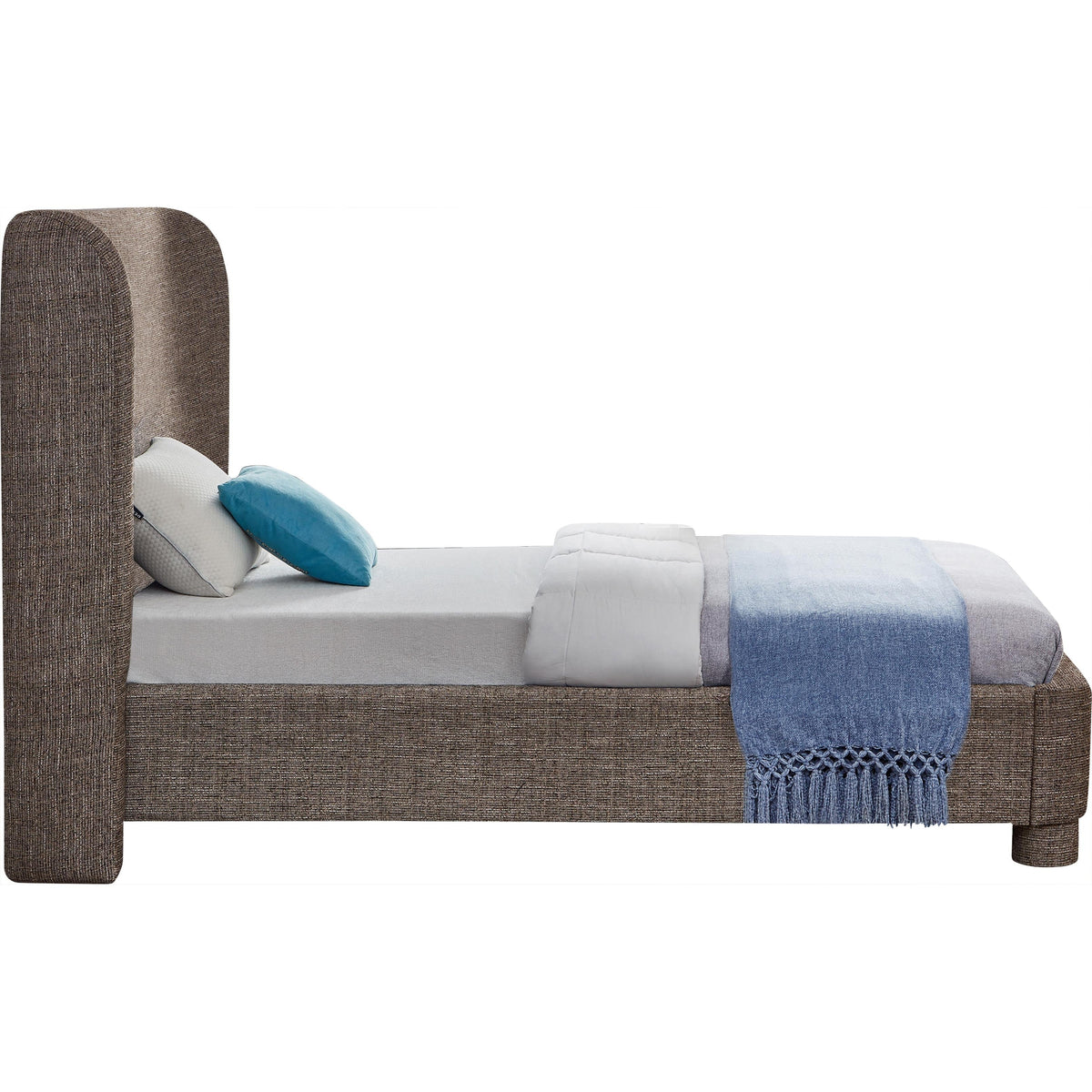 Meridian Penny Brown Polyester Fabric Twin Bed