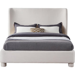 Meridian Penny Cream Linen Textured Fabric King Bed