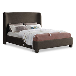 Meridian Penny Brown Boucle Fabric Full Bed
