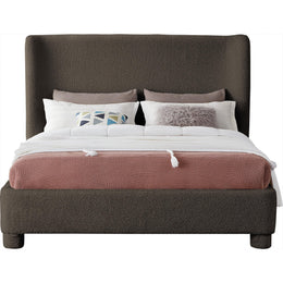 Meridian Penny Brown Boucle Fabric Full Bed