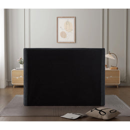 Meridian Penny Black Chenille Fabric Full Bed