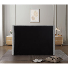 Meridian Penny Light Grey Chenille Fabric King Bed