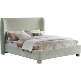 Meridian Penny Mint Green Chenille Fabric Full Bed