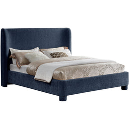 Meridian Penny Navy Chenille Fabric Full Bed
