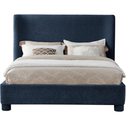 Meridian Penny Navy Chenille Fabric Full Bed