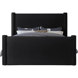 Meridian Elias Black Velvet Full Bed