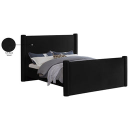 Meridian Elias Black Velvet Full Bed