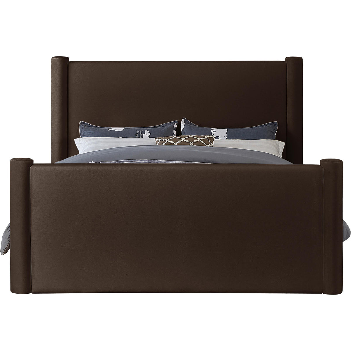 Meridian Elias Brown Velvet King Bed