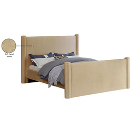 Meridian Elias Camel Velvet Full Bed