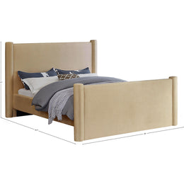 Meridian Elias Camel Velvet Full Bed