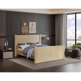 Meridian Elias Camel Velvet King Bed