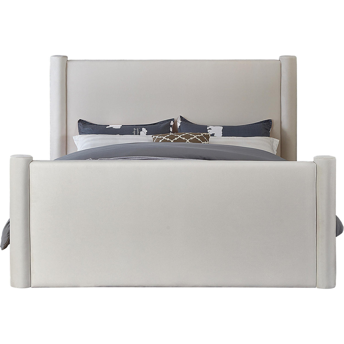 Meridian Elias Cream Velvet Full Bed