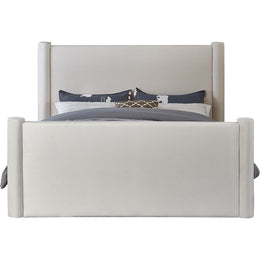 Meridian Elias Cream Velvet Full Bed