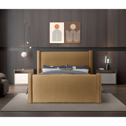 Meridian Elias Saddle Velvet Full Bed