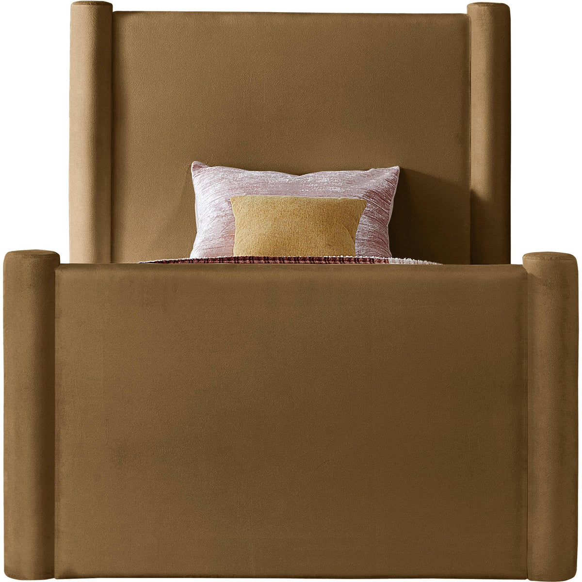 Meridian Elias Saddle Velvet Twin Bed