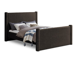 Meridian Elias Brown Boucle Fabric Full Bed