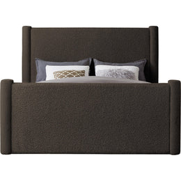 Meridian Elias Brown Boucle Fabric Full Bed