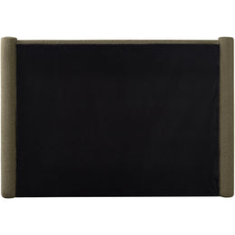 Meridian Elias Olive Green Boucle Fabric Queen Bed