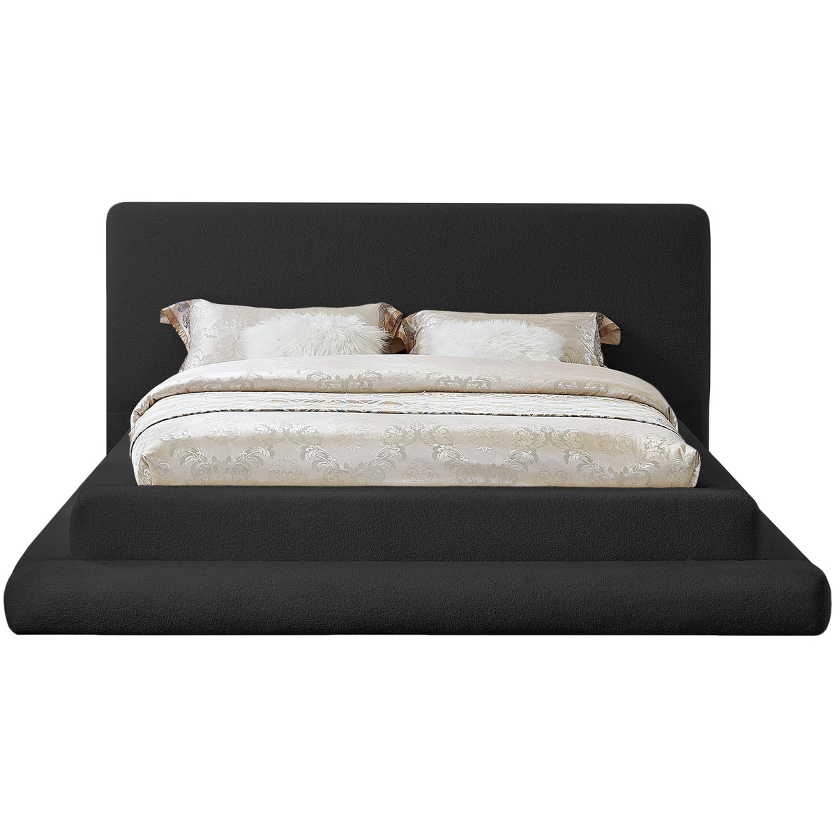 Meridian Dane Black Teddy Fabric Full Bed (3 Boxes)