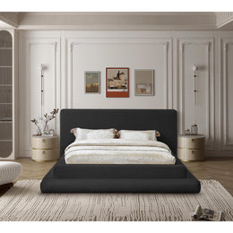 Meridian Dane Black Teddy Fabric Full Bed (3 Boxes)