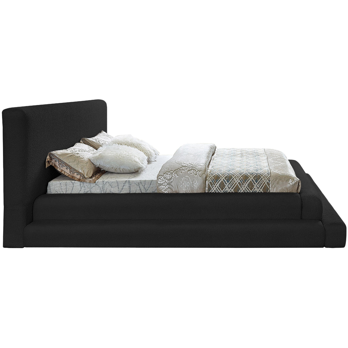 Meridian Dane Black Teddy Fabric Full Bed (3 Boxes)
