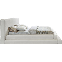 Meridian Dane Cream Teddy Fabric Queen Bed (3 Boxes)