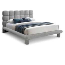 Meridian Deco Grey Boucle Fabric Full Bed (3 Boxes)
