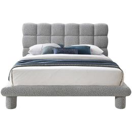Meridian Deco Grey Boucle Fabric Full Bed (3 Boxes)