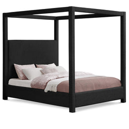 Meridian Eden Black Boucle Fabric Queen Bed (3 Boxes)
