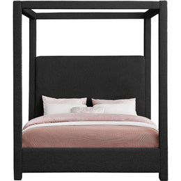 Meridian Eden Black Boucle Fabric Queen Bed (3 Boxes)