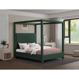 Meridian Eden Green Boucle Fabric King Bed (3 Boxes)