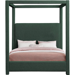Meridian Eden Green Boucle Fabric King Bed (3 Boxes)