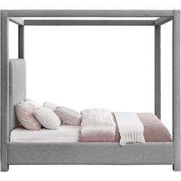 Meridian Eden Grey Boucle Fabric King Bed (3 Boxes)