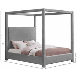 Meridian Eden Grey Boucle Fabric King Bed (3 Boxes)