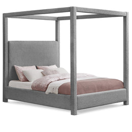 Meridian Eden Grey Boucle Fabric Queen Bed (3 Boxes)