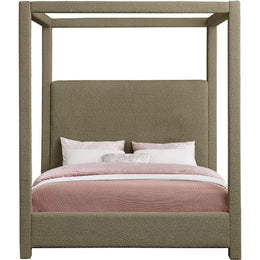 Meridian Eden Olive Boucle Fabric King Bed (3 Boxes)