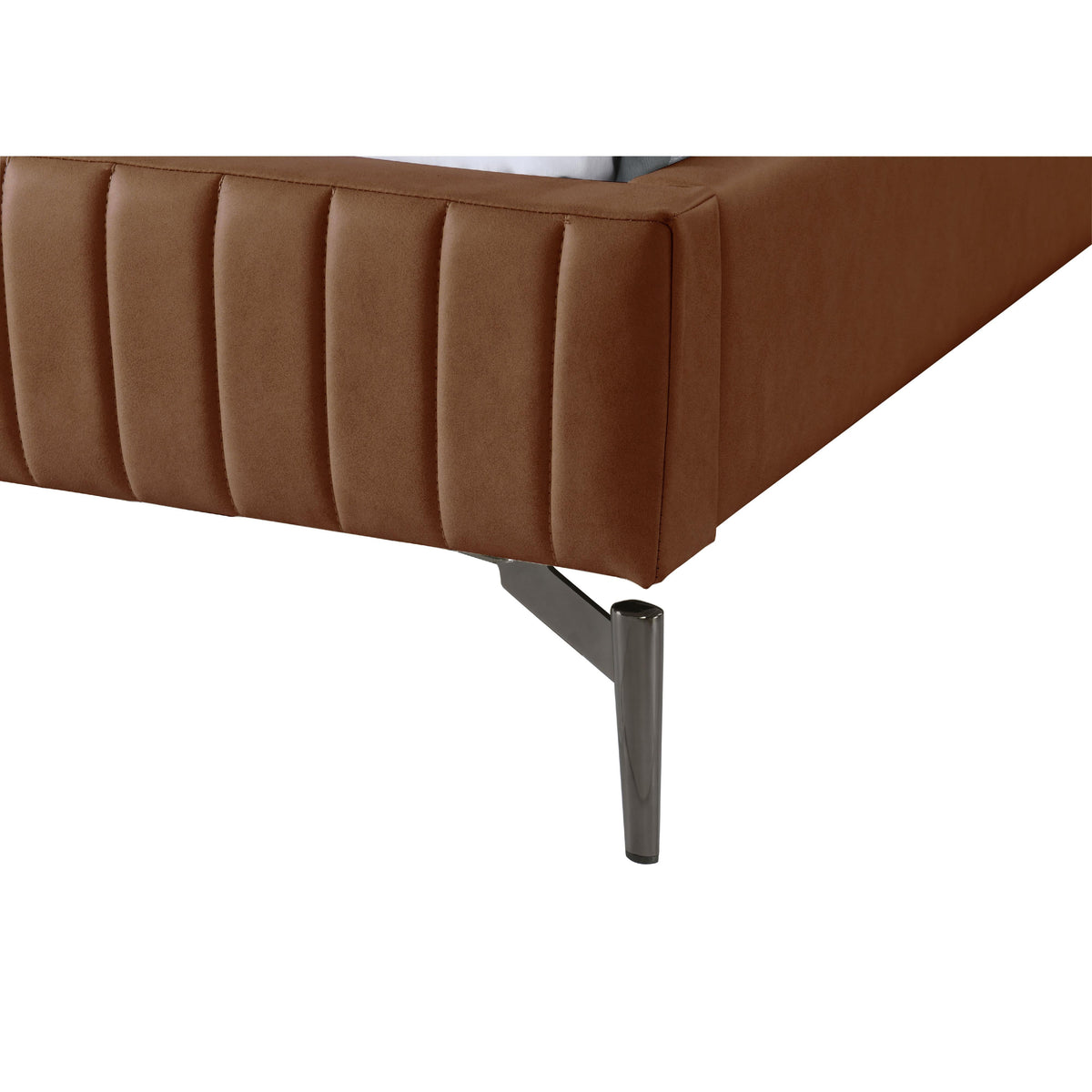 Meridian Gallo Cognac Vegan Leather King Bed